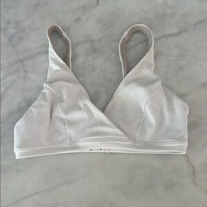 Lululemon Clear Waters White Ribbed Bikini Top